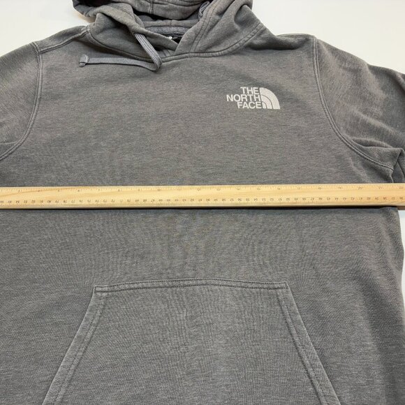 The North Face Box Logo Hoodie Distressed Faded Gray Men's M - Picture 10 of 11